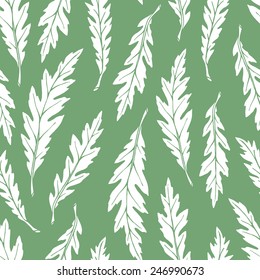 Vector seamless pattern with leaves. Beautiful vintage background.