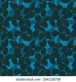 vector seamless pattern with leaves. Botanical illustration for wallpaper, textile, fabric, clothing, paper, postcards