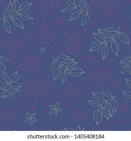 Vector seamless pattern, Leaves and branches.