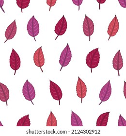 Vector seamless pattern with leaves. Can be used for wallpaper, pattern fills, surface textures, fabric prints. Vector illustration.
