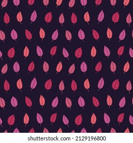 Vector seamless pattern with leaves. Can be used for wallpaper, pattern fills, surface textures, fabric prints. Vector illustration.