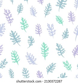 Vector seamless pattern with leaves. Can be used for wallpaper, pattern fills, surface textures, fabric prints. Vector illustration.