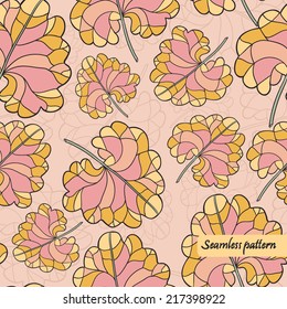 vector seamless pattern with leaves. It can be used for cover, wrapping paper, textile design