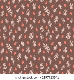 Vector seamless pattern with leaves. Can be used for wallpaper, pattern fills, surface textures, fabric prints. Leaf pattern.