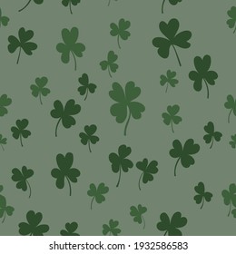 Vector of seamless pattern with leaves of clover.St.Patrick`s day background