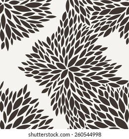 Vector seamless pattern of leaves in contrasting colors