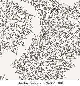 Vector seamless pattern of leaves in contrasting colors