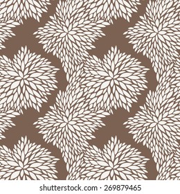 Vector seamless pattern of leaves in contrasting colors