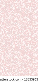 Vector seamless pattern with leaves and curls. Monochrome abstract floral background. Stylish monochrome texture.