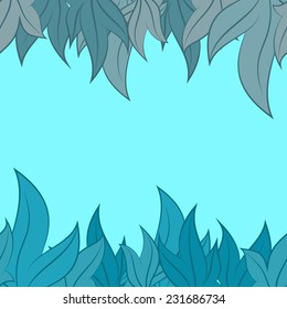 Vector seamless pattern of leaves of different sizes