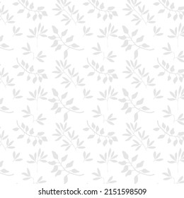 Vector seamless pattern of leaves. Fantasy plants background. Fabric design, textile print, wrapping paper.