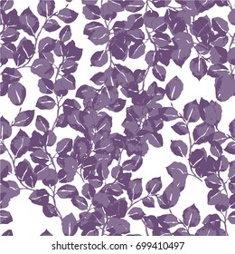 Vector seamless pattern with leaves. Fashion texture. Patrician color.