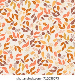 Vector seamless pattern of leaves and flowers. Background for textile or book covers, wallpapers, design, graphic art, printing, hobby, invitation.