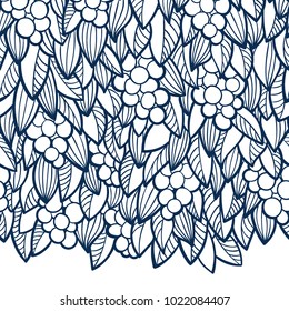 Vector seamless pattern with leaves and grape.