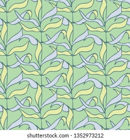 Vector seamless pattern with leaves. great for fabric, wallpaper, cards, packaging.