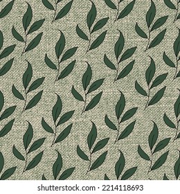 Vector seamless pattern of leaves. green Background for textile or book covers, manufacturing, wallpapers, print, gift wrap and scrapbooking