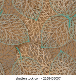 Vector seamless pattern with leaves illustration