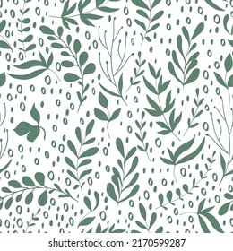 Vector seamless pattern with leaves illustration