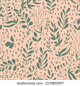 Vector seamless pattern with leaves illustration
