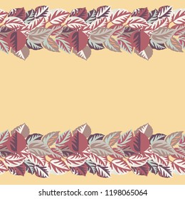 Vector seamless pattern from leaves of maple, rowan, ash. Floral simple background for fabric, cloth design, book covers, manufacturing, wallpapers, print, gift wrap and scrapbooking.