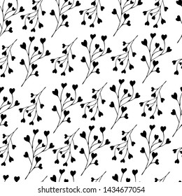Vector seamless pattern with   leaves  on the white background in doodle style. for wrapping paper,textile,wallpapers,design templates, 
organic food
