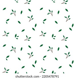 Vector seamless pattern with leaves on a white background. 