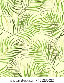 Vector seamless pattern from leaves of a palm tree.