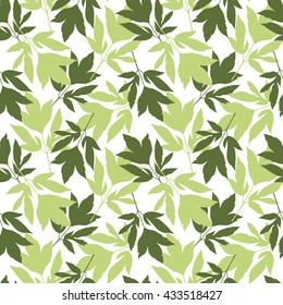 Vector seamless pattern with leaves of peony. Surface pattern, all over print.