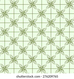 Vector seamless pattern with leaves and petals