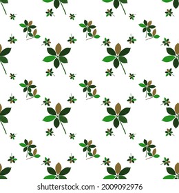 Vector seamless pattern with leaves silhouette. Background with decorative twigs of tree. Seamless abstract pattern of liana twisted tendril. Oriental style. Scroll background for textile or book cove