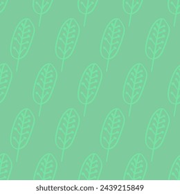 Vector patrón sin fisuras con hojas. Hoja de dibujos animados de la selva tropical. Fondo de planta de pastel. Lindo patrón natural para tela, ropa para niños, textiles, papel de envoltura.