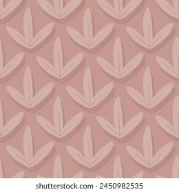 Vector seamless pattern with leaves.Tropical jungle cartoon leaf.Pastel plant background.Cute natural pattern for fabric, childrens clothing,textiles,wrapping paper.