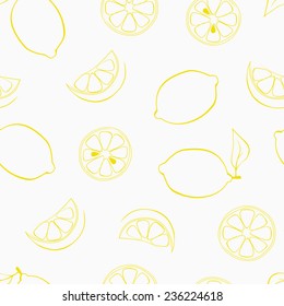 vector seamless pattern with lemon