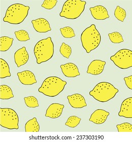 Vector seamless pattern with lemon