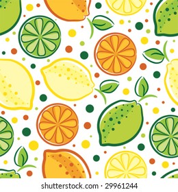 Vector seamless pattern of lemon