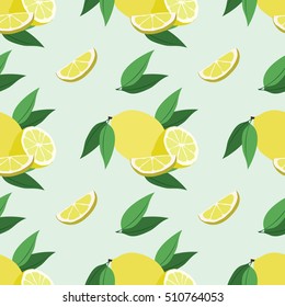 Vector seamless pattern with lemon