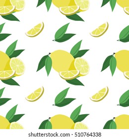 Vector seamless pattern with lemon