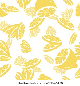 Vector seamless pattern with lemon slices.