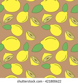 Vector seamless pattern. Lemons (2)