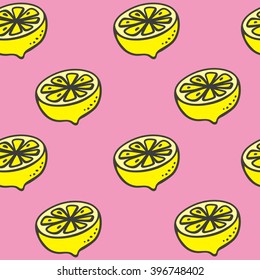 Vector seamless pattern with lemons