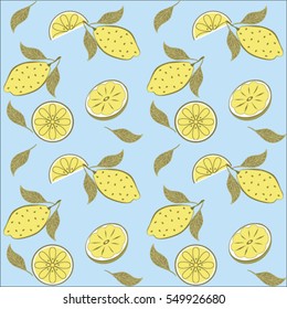 Vector seamless pattern. Lemons