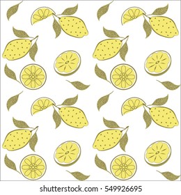 Vector seamless pattern. Lemons