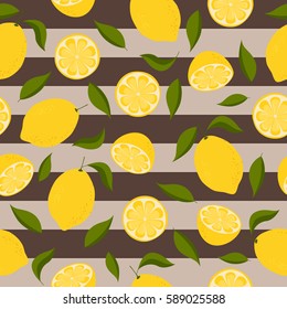 Vector seamless pattern with lemons.