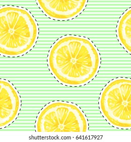 Vector Seamless pattern with lemons. Abstract seamless pattern  with cartoon lemons. Creative repeated backdrop. background for fashion textile, wrapping paper  Vector clip art.