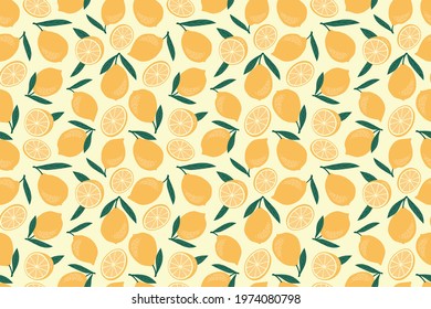 Vector seamless pattern with lemons and limes. Trendy hand drawn textures. Modern abstract design for paper, cover, fabric, interior decor and other users.