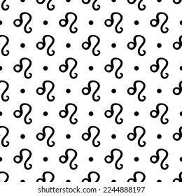 Vector seamless pattern with Leo, zodiac sign. Simple design for wrappings, textile, wallpaper and backgrounds.