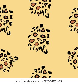 Vector seamless pattern leopard, leopard pattern. Animal pattern, pattern in the style of Africa, suitable for textiles, fabrics, scrapbooking, packaging.