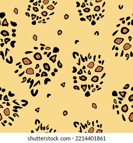 Vector seamless pattern leopard, leopard pattern. Animal pattern, pattern in the style of Africa, suitable for textiles, fabrics, scrapbooking, packaging.