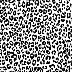 Vector Seamless Pattern. Leopard Black And White Skin Texture