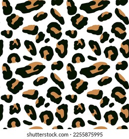 Vector seamless pattern. Leopard black and white skin texture vector EPS10